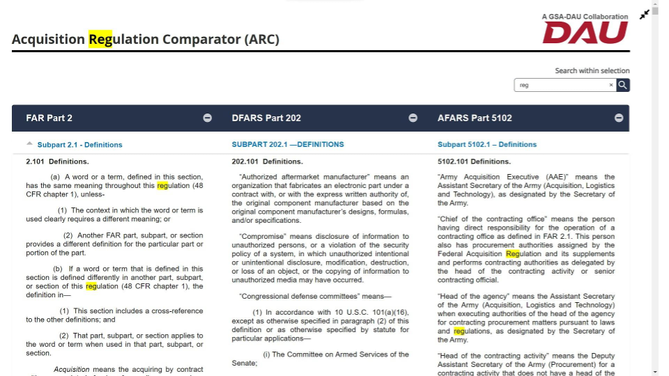 (ARC) User Guide | Acquisition.GOV